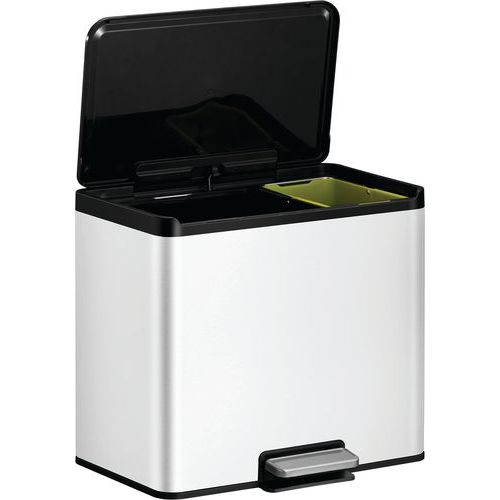 Poubelle à pédale Essential Recycler Step Bin 20+9 L blanc - Image 10
