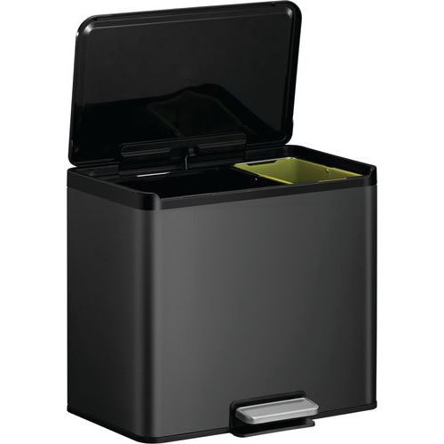 Poubelle à pédale Essential Recycler Step Bin 20+9 L noir - Image 5