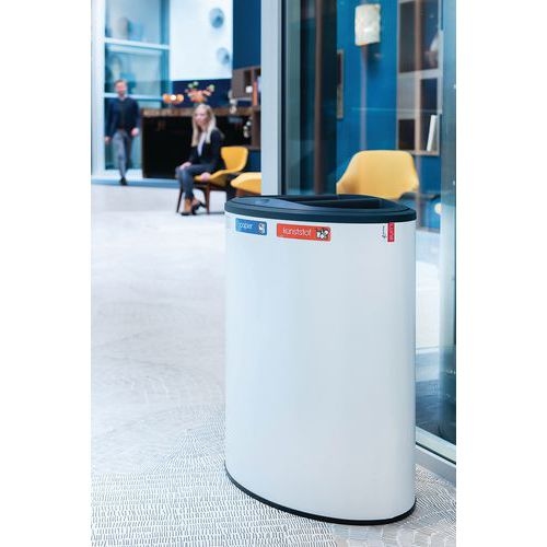 Poubelle tri sélectif Lune Binc 3flux couvercle ouvert Blanc - Image 9
