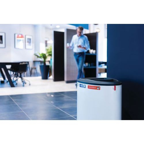 Poubelle tri sélectif Lune Binc 3flux couvercle ouvert Blanc - Image 10