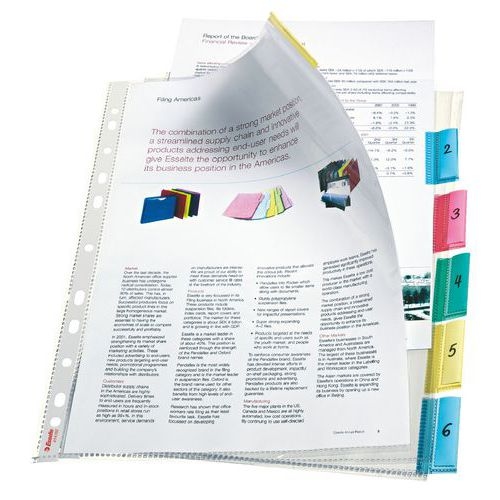 Jeu 6 pochettes intercalaires plastique format 21 x 29.7 cm - Image principale