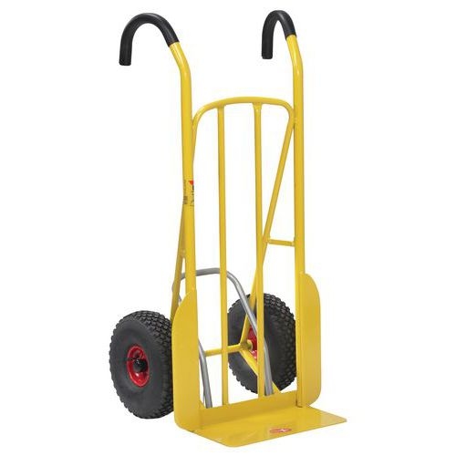 Diable acier Easytip® bavette fixe charge 250 kg - Roues pneumatiques - Image principale