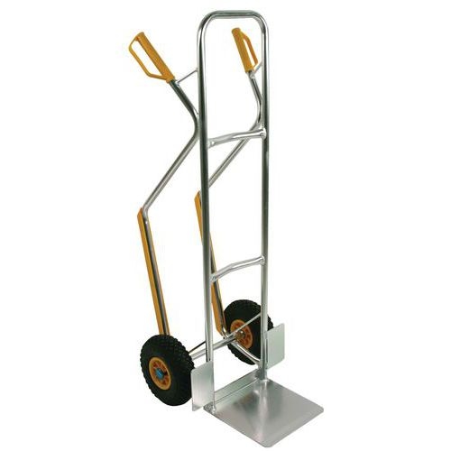 Diable haut aluminium charge 100 kg avec rail escalier - Roues pneumatiques - DLV - Image principale