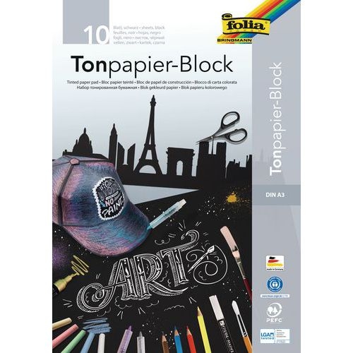 Feuille noire dessin 130g A3 recyclé (Bloc de 10) - Image principale
