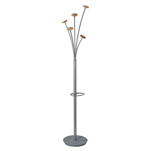 Portemanteau acier Festival Gris 5 patères bois - Image principale