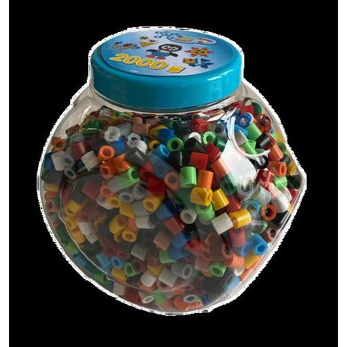 Baril 2000 perles grande taille Ø 1 cm couleurs assorties - Image principale