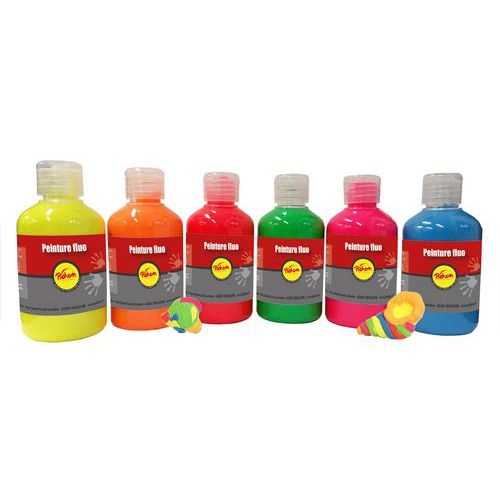 Assortiment de 6 flacons 250 ml gouache fluo PICHON - Image principale
