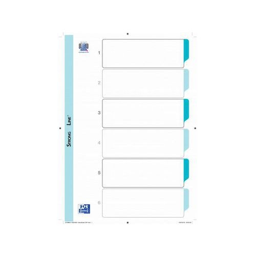 Jeu 6 intercalaires maxi carte 170g blanc 21 x 29.7 cm - Image 2