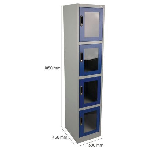 Vestiaire porte transparente 4 cases - Manutan - Image 7