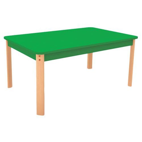 Table Ergo rectangulaire T0 - vert/hêtre - Image principale