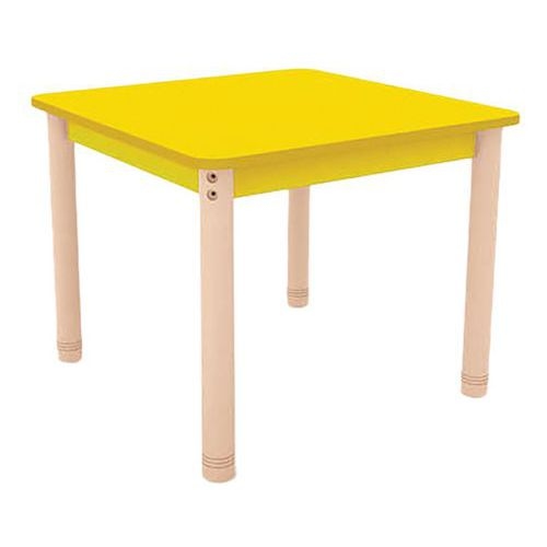 Table Classik carrée réglable T3 à T4 - piètement bois hêtre - Image 2
