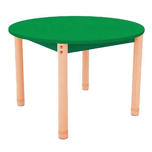 Table Classik ronde réglable T3 à T4 - piètement bois hêtre - Image 3
