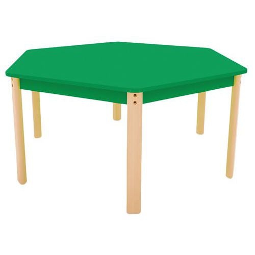 Table Ergo hexagonale T0 - piètement bois hêtre - Image 2