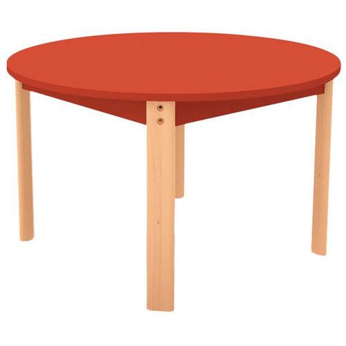 Table Ergo ronde T1 - T2 - T3 piètement bois hêtre - Image principale
