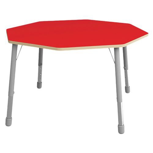 Table Eko octogonale ø 146 cm réglable T1 à T3 - rouge - Image principale