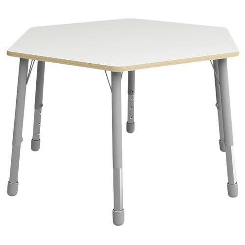 Table Eko hexagonale ø 140 cm réglable T1 à T3 - blanc - Image principale