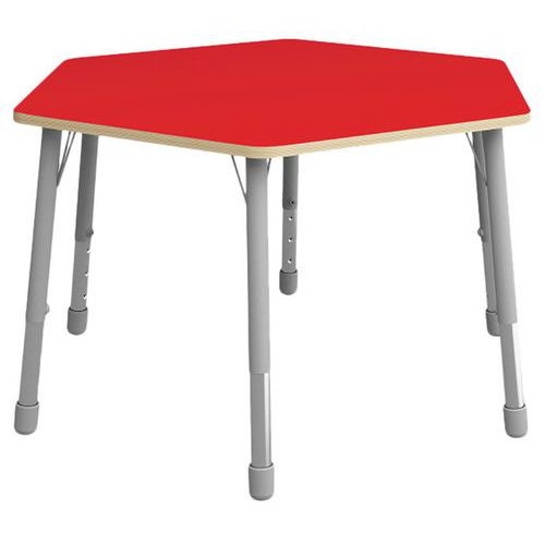 Table Eko hexagonale ø 140 cm réglable T1 à T3 - rouge - Image principale
