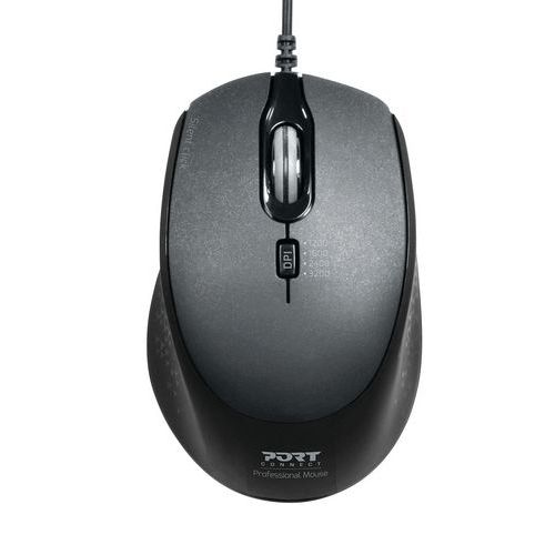 Souris Pro filaire silencieuse noire - Port connect - Image principale
