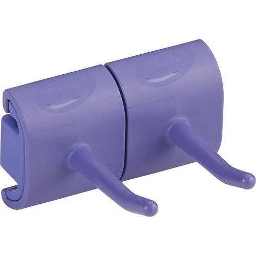 Lot de 5 Support mural hygiénique - Double crochet - 8,3cm - Violet - Image principale