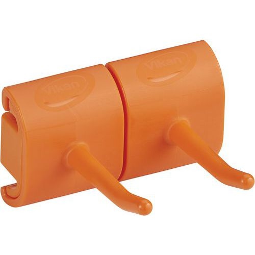 Lot de 5 Support mural hygiénique - Double crochet - 8,3cm - Orange - Image principale