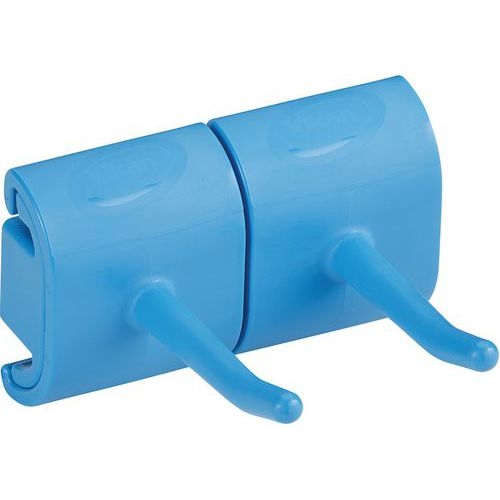 Lot de 5 Support mural hygiénique - Double crochet - 8,3cm - Bleu - Image principale