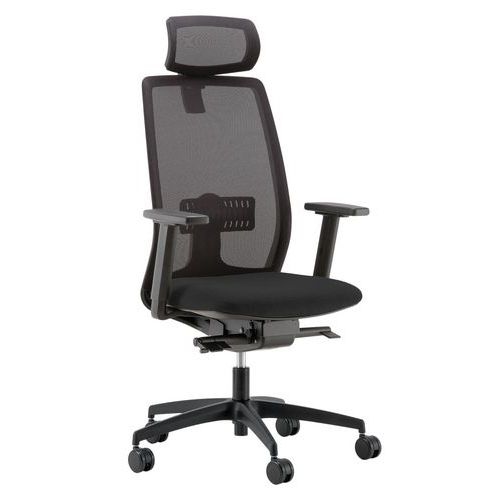 Fauteuil Oregon têtière inclin.piét. noir assise noir - Image principale