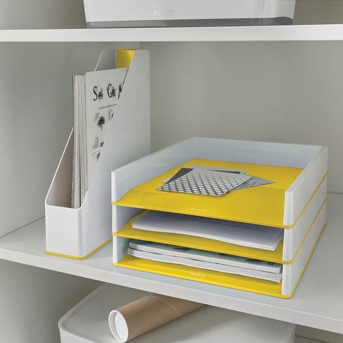 Lot de 4 Corbeille à courrier Dual  - jaune - Leitz - Image 3