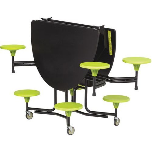 Table mobile ovale  Solution 8 sièges  L136cm T3 noir/vert clair - Image 6