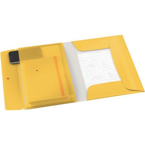 10 Chemise 3 rabats polypropylène avec pochette Leitz Cosy jaune - Image 2