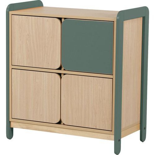 Meuble colonnes + portes Lili 2 col/4 portes Ht 98 cm kaki - Image principale