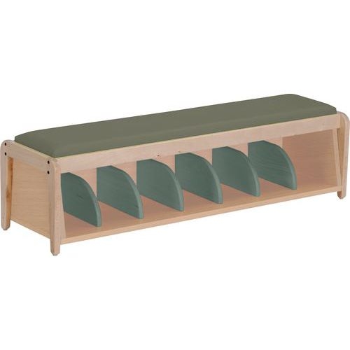 Banc d'accueil assise bois coloris kaki Lili - Image principale