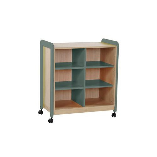 Meuble Lili 2 colonnes 6 niches avec roulettes hauteur 98 cm kaki - Image principale