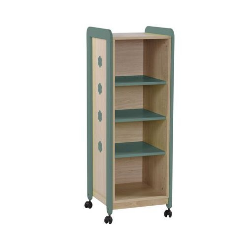 Meuble Lili 1 colonne 4 niches avec roulettes hauteur 137 cm kaki - Image principale