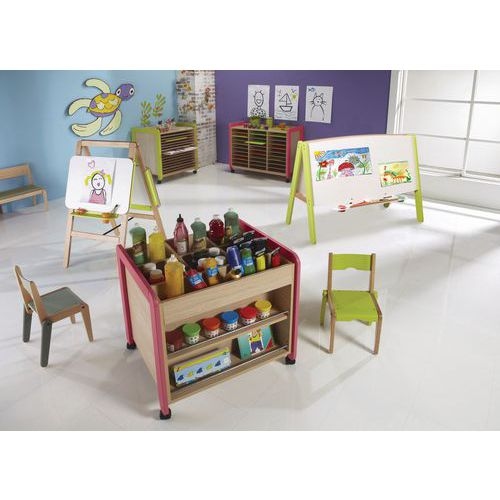 Poste atelier mobile Lili coloris corail - Image 3