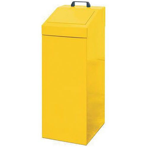 Poubelle métallique de tri sélectif, capacité 100 l - Jaune - Image principale