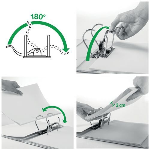 Lot de 10 Classeur levier  Wow 180° A4 - 80mm - jaune - Leitz - Image 2