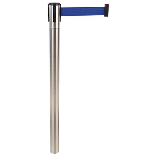 Poteau chromé à sangle 2 m - sangle bleue - Image 3