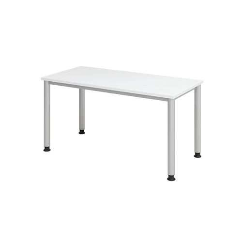 Bureau droit pieds ronds 140 cm Blanc - Image 3