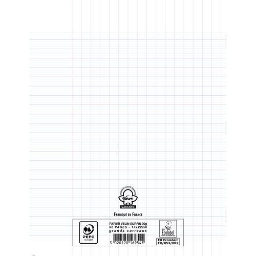 Cahier polypropylène 90g 96 pages seyes 17x22 cm - incolore - Image 3