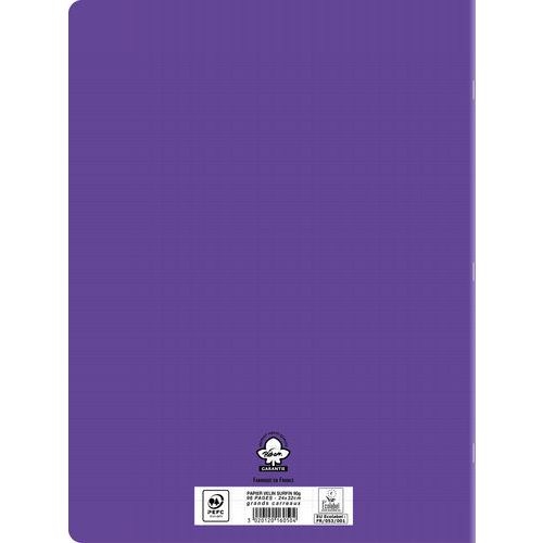 Cahier polypropylène 90g 96 pages seyes 24x32 cm - violet - Image 3