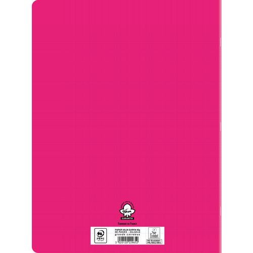 Cahier polypropylène 90g 96 pages seyes 24x32 cm - rose - Image 2