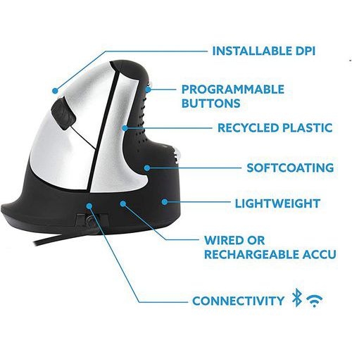 Souris verticale filaire HE Mouse, taille M , droitier - R-Go - Image 4