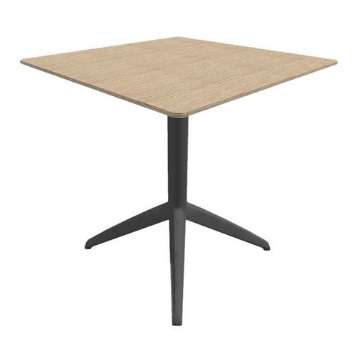 Table DOCK 60x60 cm pied anthracite plateau chêne - Image principale