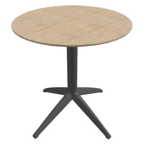 Table DOCK Ø 60 cm pied anthracite plateau chêne - Image principale