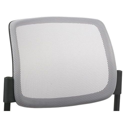 Lot 2 Chaises visiteurs Ritz dossier résille gris clair assise noire - Image 4