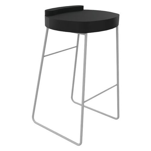 Tabouret POLO assise Anthacite pied Gris - Image principale