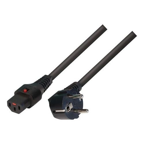 Cordon d'alimentation PC à verrouillage noir 1m CEE7 / C13 - Image principale