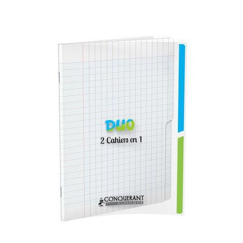 Cahier duo '2 en 1' couverture polypropylène piqûre 96 pages seyes 90g 17x22cm - Image principale