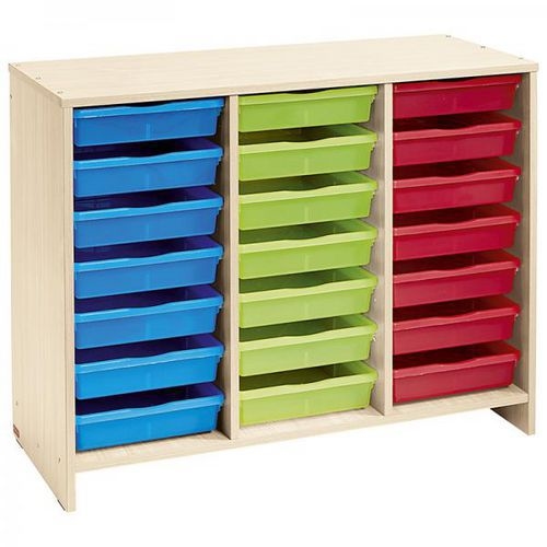 Meuble bas 21 bacs multicolores - Teinte Bouleau - Image principale
