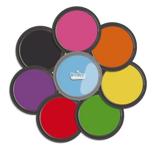 Ensemble de 8 tampons encreurs géants Ø 88 mm en couleurs assorties - Image principale